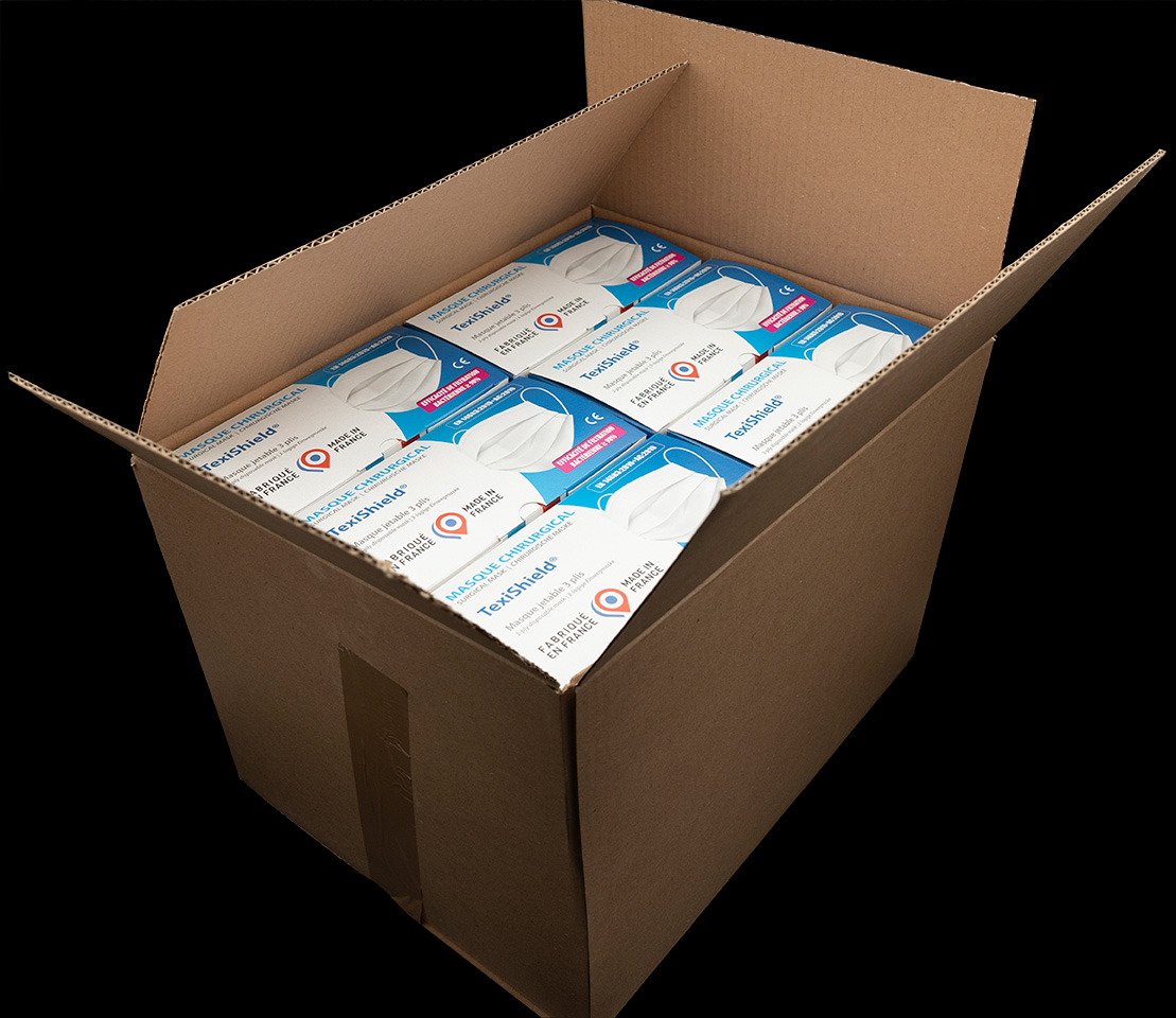 Masques hygiène papier blanc 2 plis, boite de 100 - Masques à usage unique